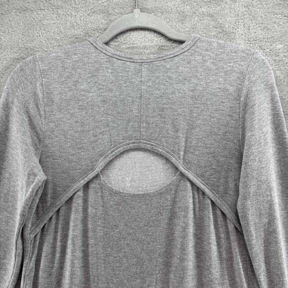Athleta Dress Womens XXS Gray Terry Mini Cut Out Long Sleeve Crew Neck Stretch - Picture 6 of 12